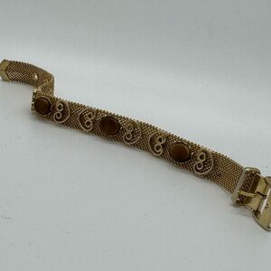 Vintage 1950’s/60’s mesh buckle bracelet with tigers eye